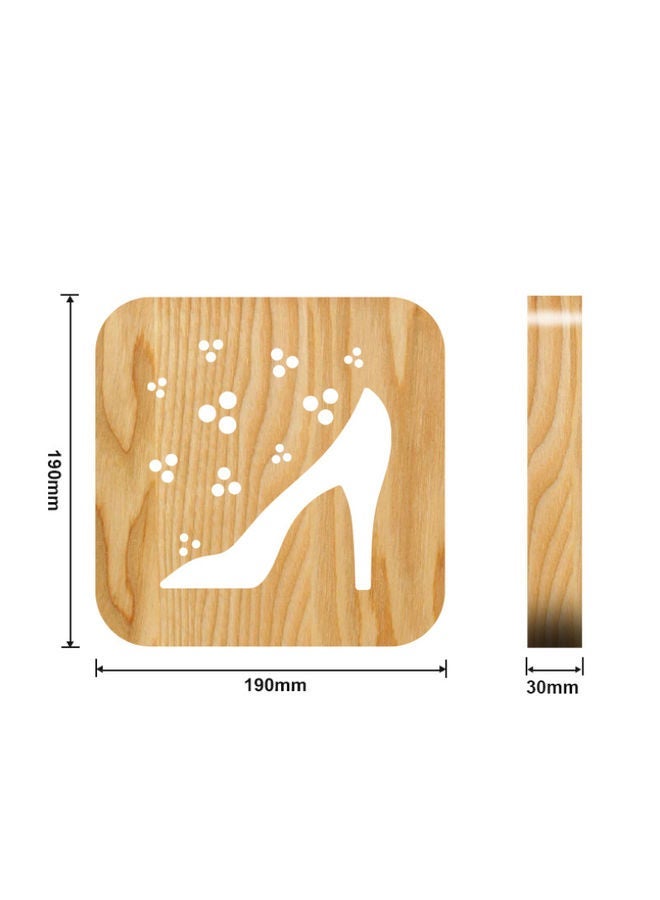 NIBEMINENT Wooden Creative Night Table Lamp Beige 19x19cm - Image 2