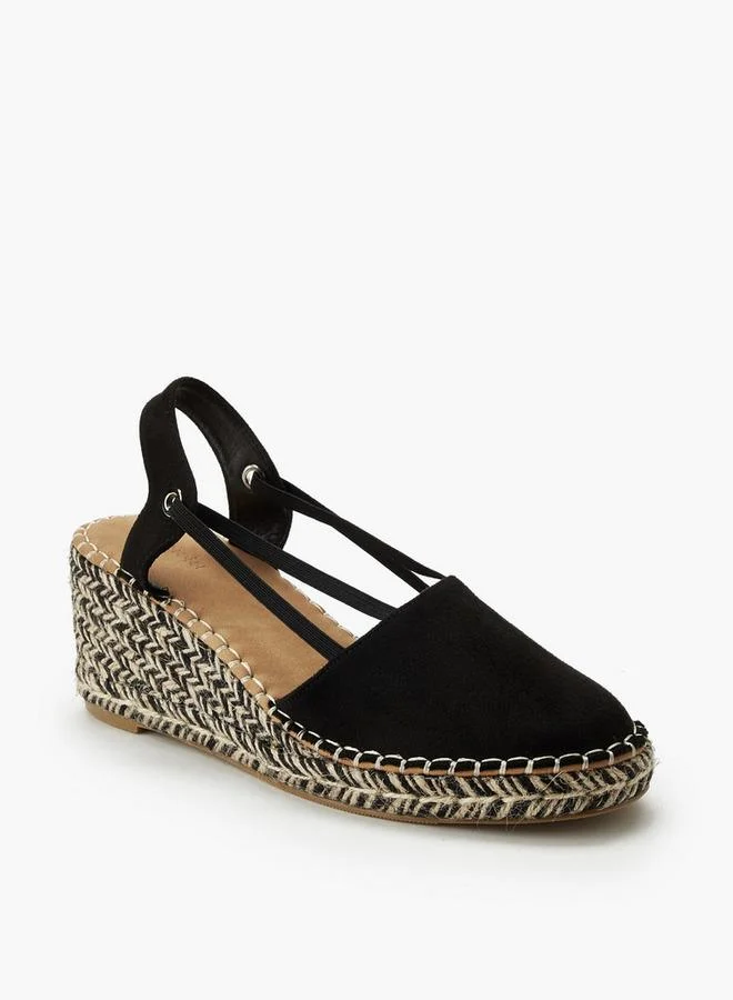 Peppermint Women Textured Wedge Heel Espadrille Sandals