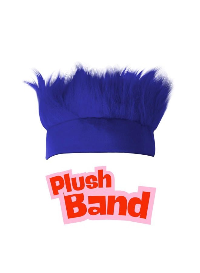 Beistle 60277-B Blue Novelty Hairy Headband School Spirit Crazy Hat Day for Sports Party Costume Accessory - Image 5