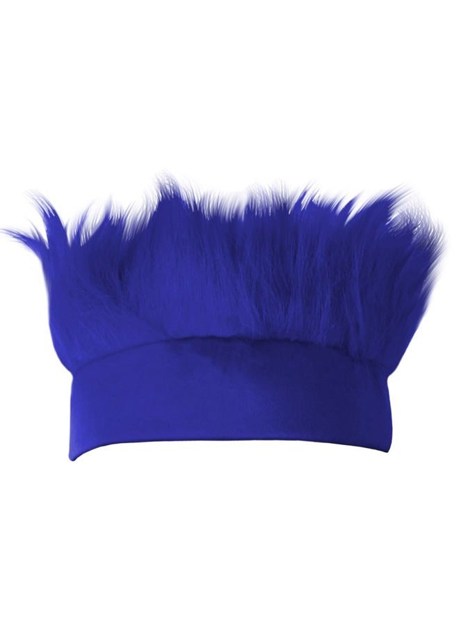 Beistle 60277-B Blue Novelty Hairy Headband School Spirit Crazy Hat Day for Sports Party Costume Accessory - Image 1