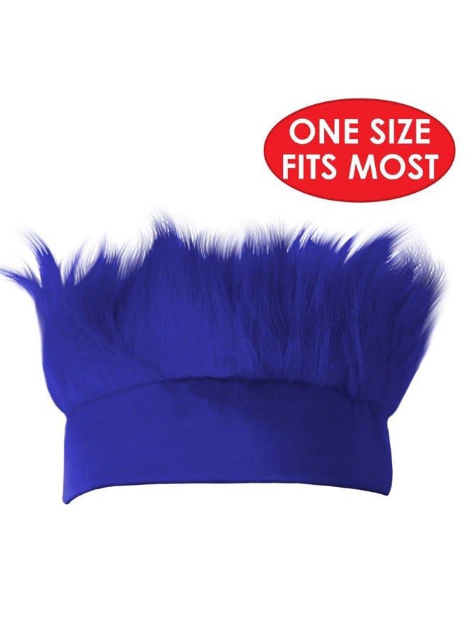 Beistle 60277-B Blue Novelty Hairy Headband School Spirit Crazy Hat Day for Sports Party Costume Accessory - Image 3