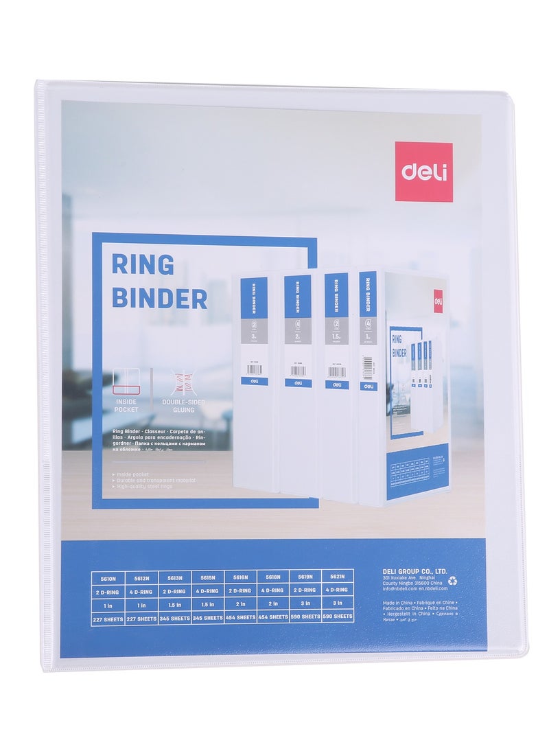 Deli Deli E5613N Ring Binder – ideal for document organization, presentations & long-term file storage  - Image 2
