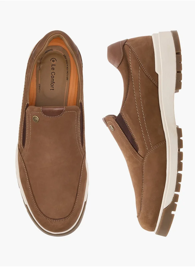 لو كونفورت Men's Solid Slip-On Loafers