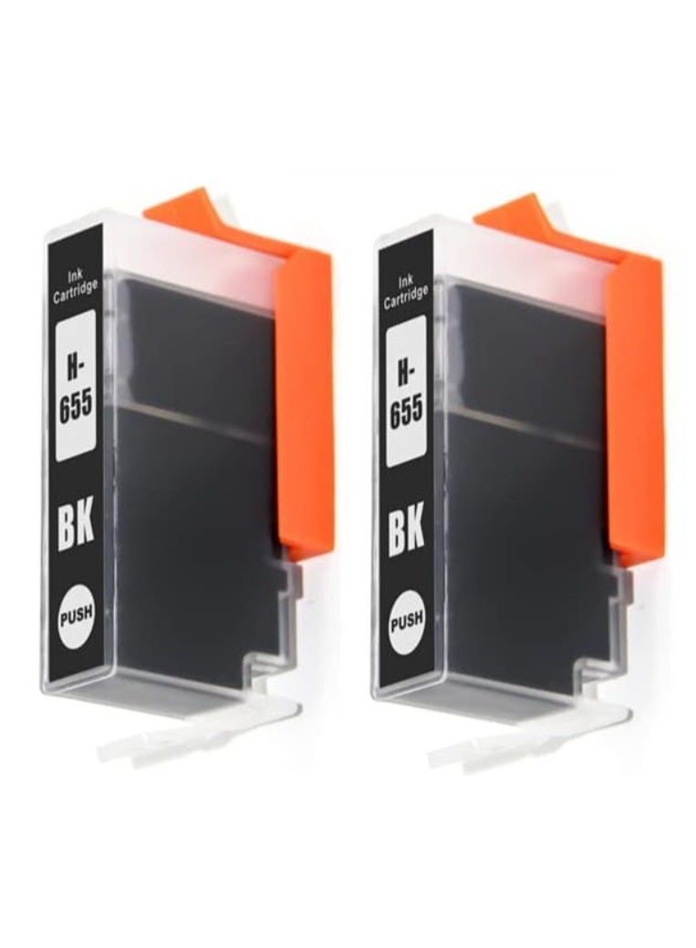 NexNova® ink Cartridge 655 for HP High Yield (2-Pack Black) for HP Deskjet Ink Advantage 3525 4615 4625 5525 6520 6525 - Image 1