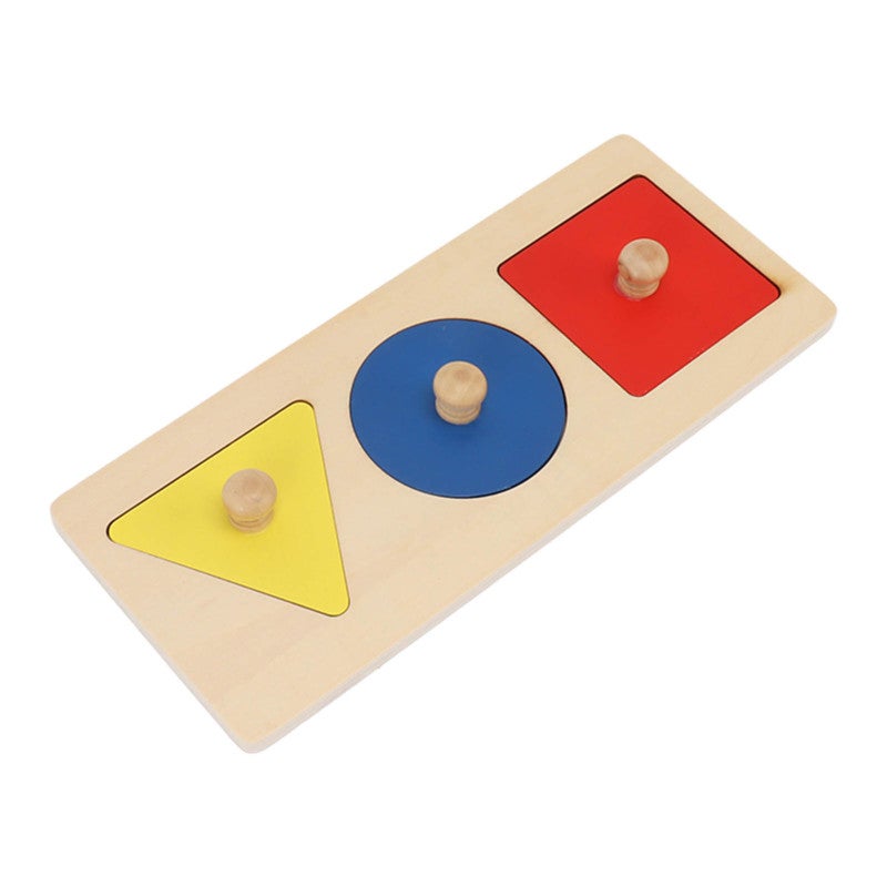 Wooden Knob Puzzle: Eco-Friendly Basswood, Large Smooth Knobs, Thick Shapes - Develop Spatial Reasoning Color Perception, Parent-Child Interaction for Baby Toddlers Home Kindergarten Holiday Party - Image 1