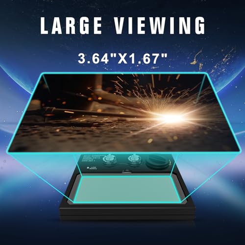TRQWH Welding Lens - Solar Auto Darkening Welding Helmet Lens True Color Technology with 2 Arc Sensor Ajustable Shade Range 4/9-13 Automatic LCD Lens Dimming Shade Filter 4.33x3.54in Auto Welding Lens - Image 3