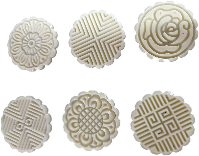 HOMETIC Fondant Decorative Moon Cake Cookie Pressers Mold 6-Pcs Punch Set Hand Make Baking Accessories Fondant Punch Thickness Mold Moon Cake Cutter Pastry (1-Pcs) - Image 3