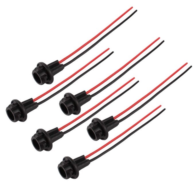 T10 194 Extension Harness Plugs Connectors Wiring Sockets For Car 6Pcs