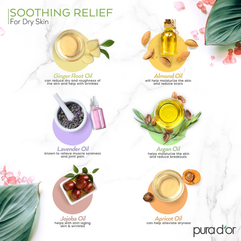 PURA D'OR 16 Oz ORGANIC Massage Therapy Oil USDA Certified Almond, Apricot, Argan, Ginger, Jojoba, Lavender Oils For Silky & Softer Skin - Body Moisturizer & Skin Lubricant - Aromatherapy & Relaxation - Image 3