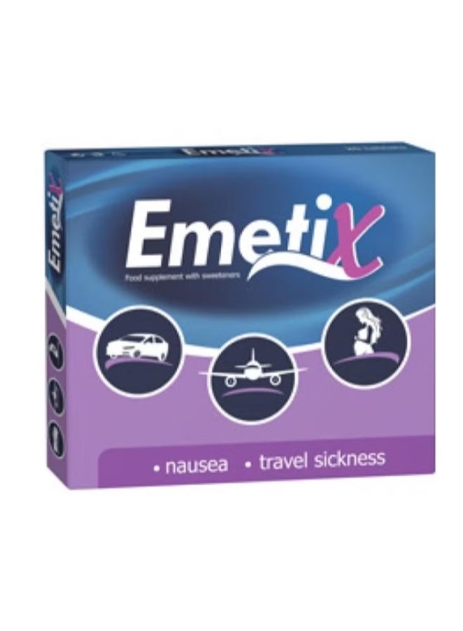 Emetix Anti Nausea Tablets Motion & Travel Sickness Support Formula 20s