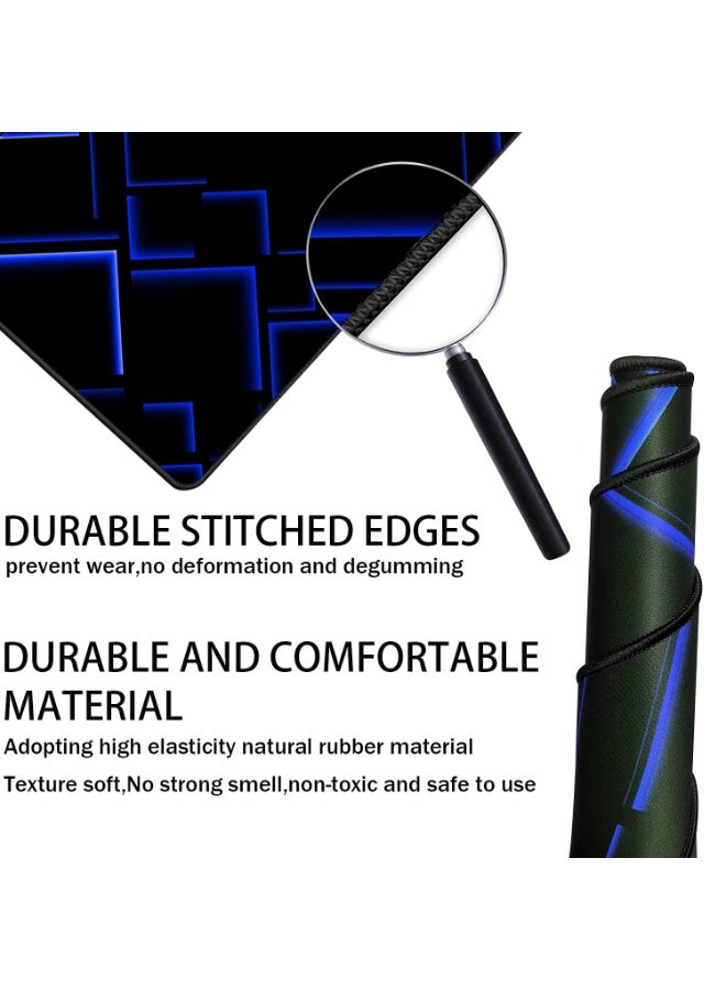 Large Extended Gaming Mouse Pad, Long Mouse Pads, Extra Large Big Mouse Pad with Stitched Edge, XXL Non-Slip Computer Computer Keyboard Mat for Gamer/Desktop/Office/Home,Blue - Image 2