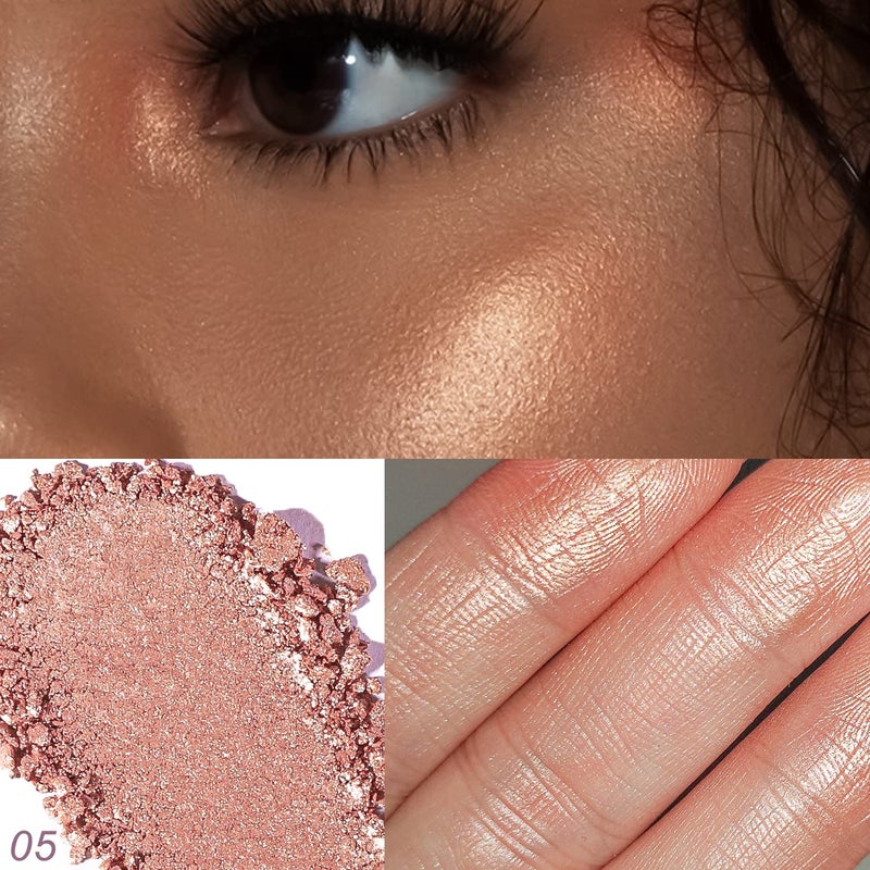 YOUNG VISION Pressed Powder Highlighter, Baked Natural Glow Contour Powder & Face Highligher, Cruelty-Free, Shimmer Highlighting Makeup for Face, Eye, Eyeshadow, Body, Skin, Xmas Gift (Cinnamon) - Image 3