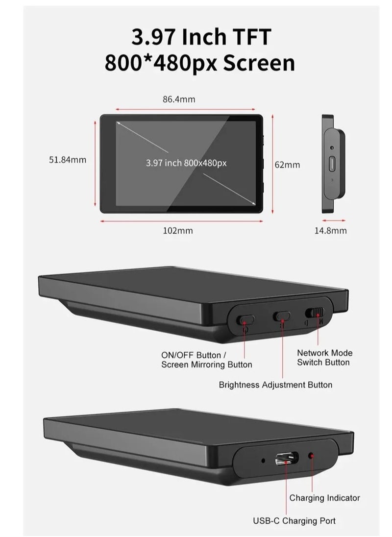 KingMa - KingMa VL-PH01 Selfie Vlog Screen Monitor for Rear Camera Selfie Shooting, Compatible with iPhone with Magnetic Phone Clip and Bluetooth Remote for Selfie Vlog Live Stream and Video Recording - Image 1