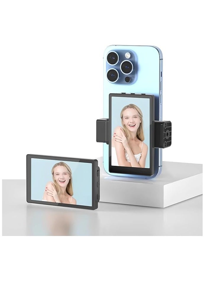 KingMa - KingMa VL-PH01 Selfie Vlog Screen Monitor for Rear Camera Selfie Shooting, Compatible with iPhone with Magnetic Phone Clip and Bluetooth Remote for Selfie Vlog Live Stream and Video Recording - Image 1