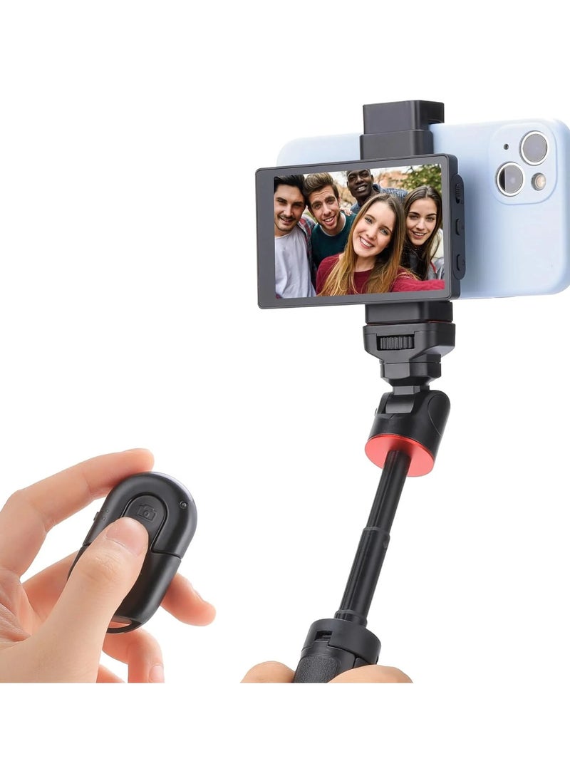 KingMa - KingMa VL-PH01 Selfie Vlog Screen Monitor for Rear Camera Selfie Shooting, Compatible with iPhone with Magnetic Phone Clip and Bluetooth Remote for Selfie Vlog Live Stream and Video Recording - Image 1