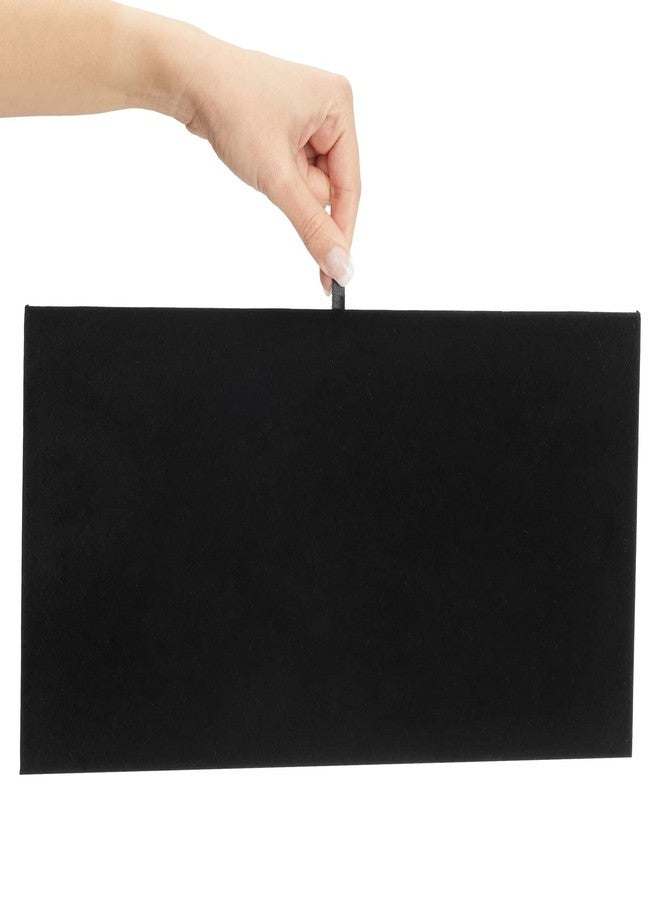 Juvale Black Velvet Jewelry Display Trays - Multipurpose Ring Display & Bracelet Holder - Soft Velvet Surface & Plush Boards - Space-Saving Stackable Jewelry Trays - Pack of 6, 14 in, Rectangular - Image 4