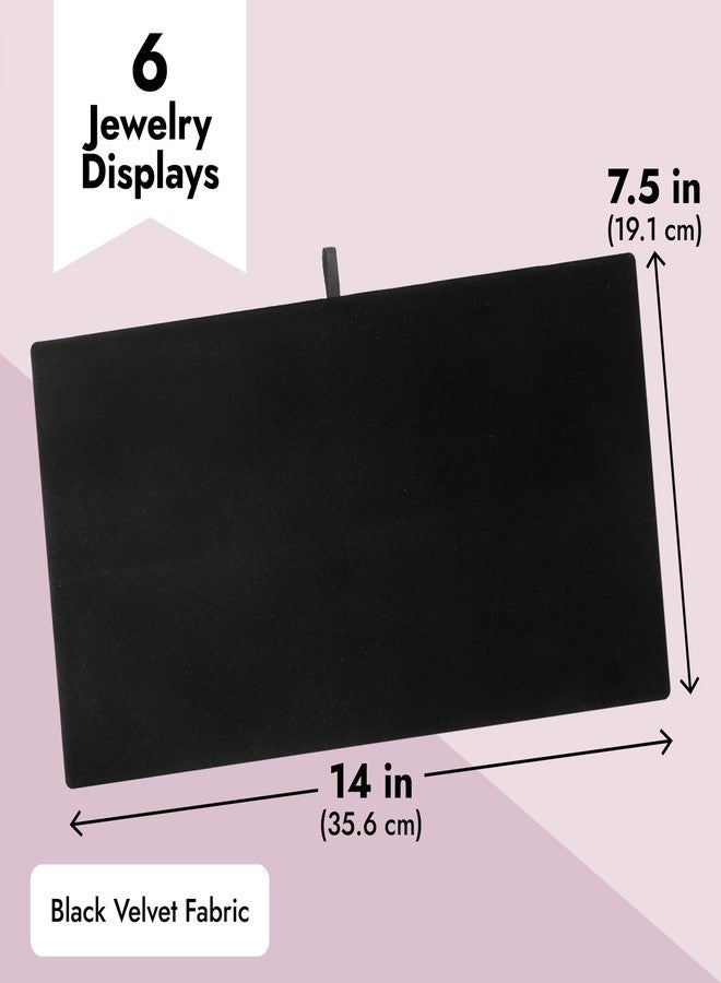 Juvale Black Velvet Jewelry Display Trays - Multipurpose Ring Display & Bracelet Holder - Soft Velvet Surface & Plush Boards - Space-Saving Stackable Jewelry Trays - Pack of 6, 14 in, Rectangular - Image 3