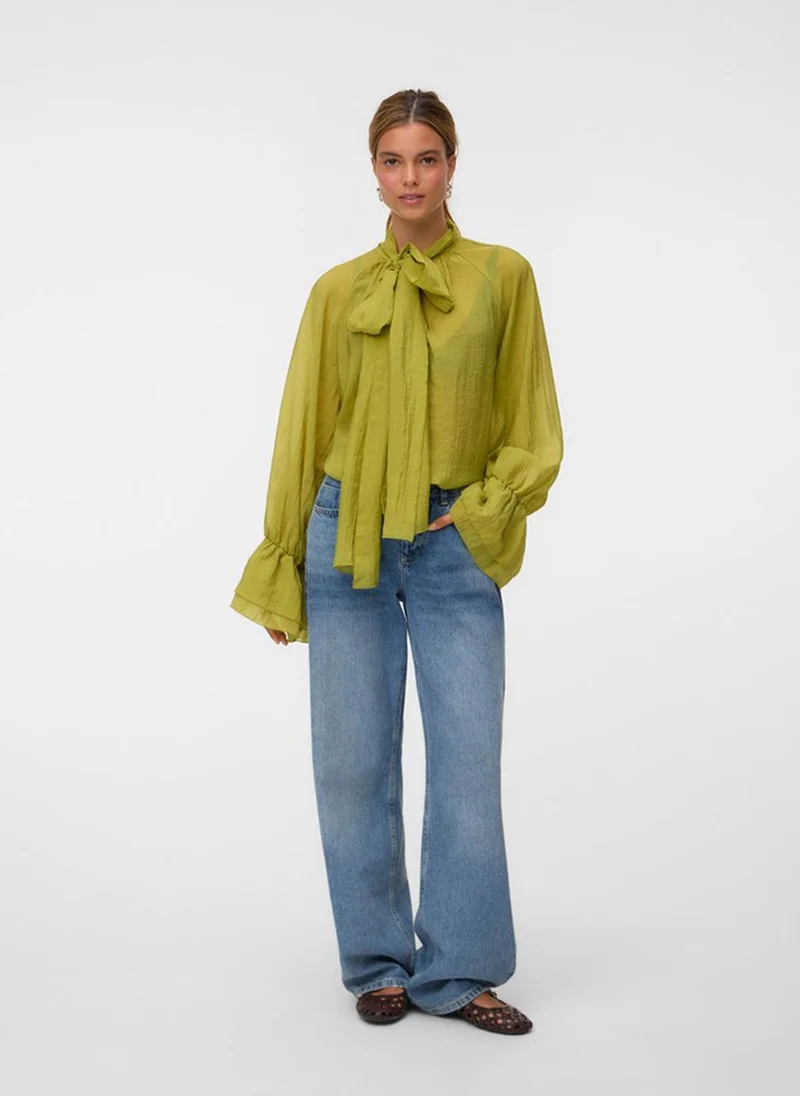 فيرو مودا VMKEHLANII Long Sleeve Ruffle Scarf Top