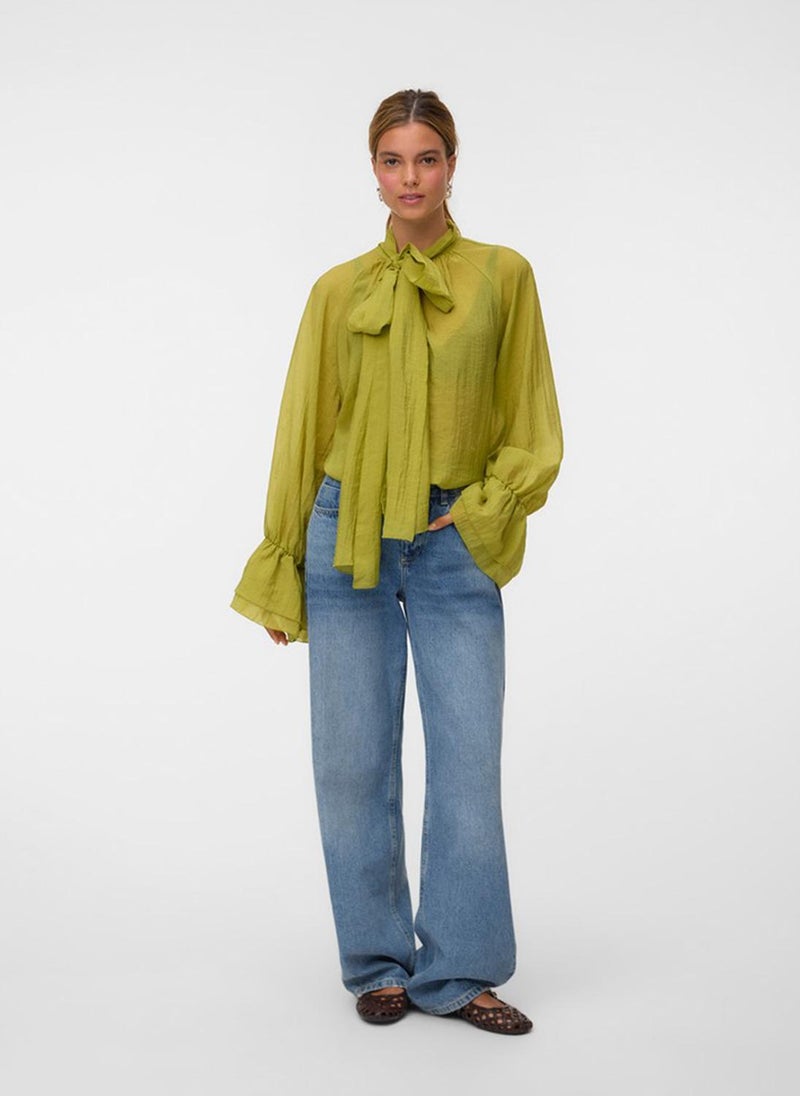 VERO MODA VMKEHLANII Long Sleeve Ruffle Scarf Top - Image 2