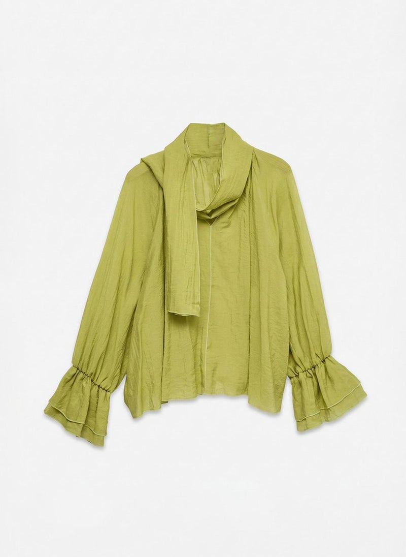 VERO MODA VMKEHLANII Long Sleeve Ruffle Scarf Top - Image 5