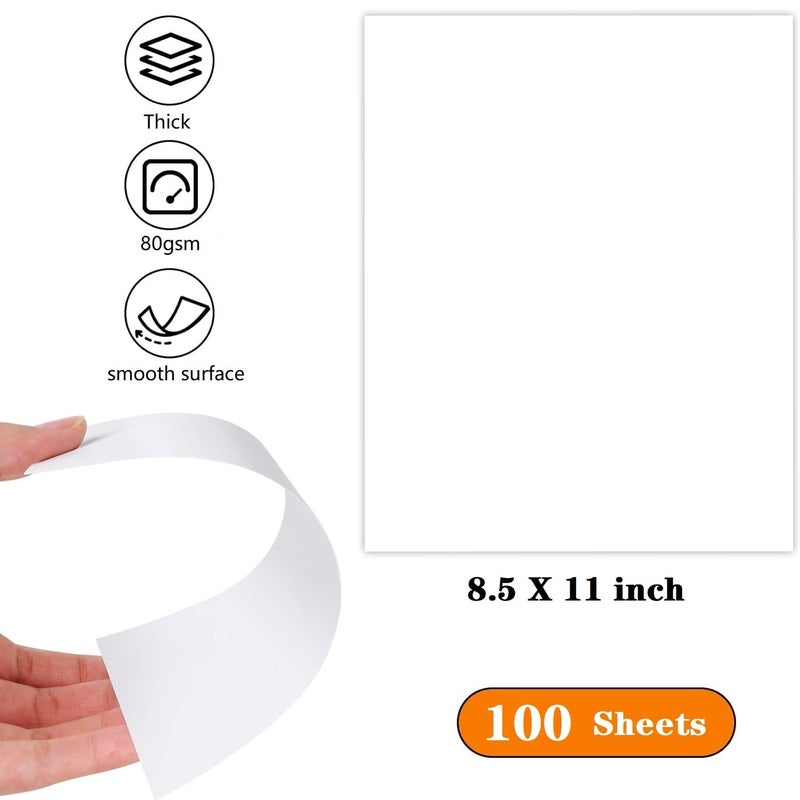 WAUPPY 8.5""X11"" Sketching Drawing Paper For Art Craft Supplies  White Paper For Coloring Doodle 100 Sheets - Image 2