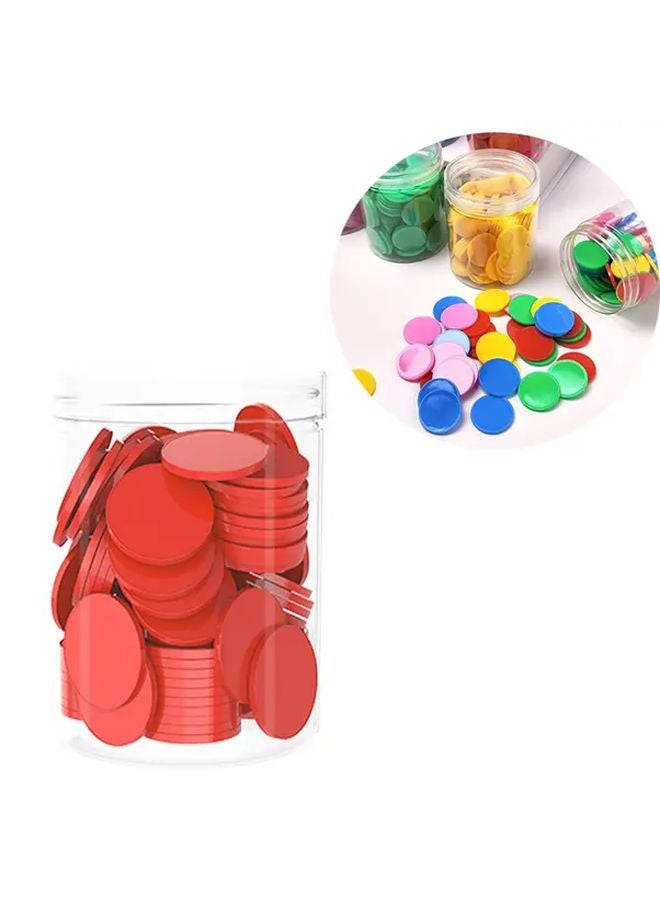 رقائق العد البلاستيكية الحمراء 100 قطعة أدوات تعليمية للرياضيات للفرز والعد - Image 2