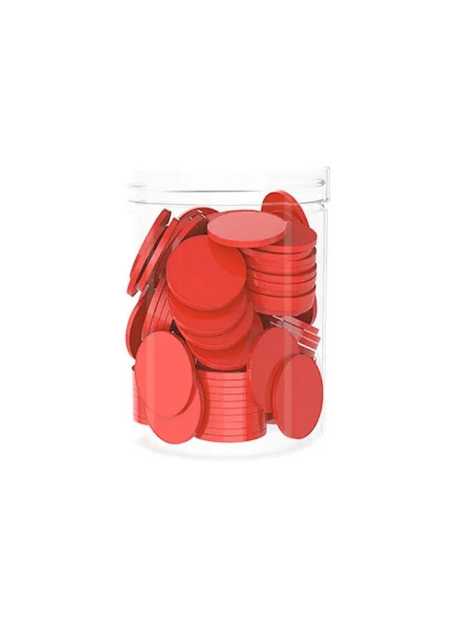 رقائق العد البلاستيكية الحمراء 100 قطعة أدوات تعليمية للرياضيات للفرز والعد - Image 1