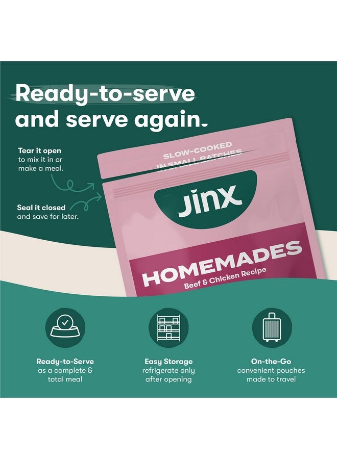 جينكس طعام الكلاب الرطب جينكس بيف، ممزوج بطعام الكلاب الجاف، مصنوع من لحم البقر والدجاج الحقيقيين، مرق العظام والأرز البني، بدون حشو، للجراء، البالغين، كبار السن، 9 أونصة، عبوة من 6 قطع - Image 2