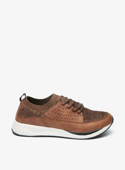 ال بي ال من شو اكسبرس Mens Paneled Casual Sneakers with Lace-Up Closure