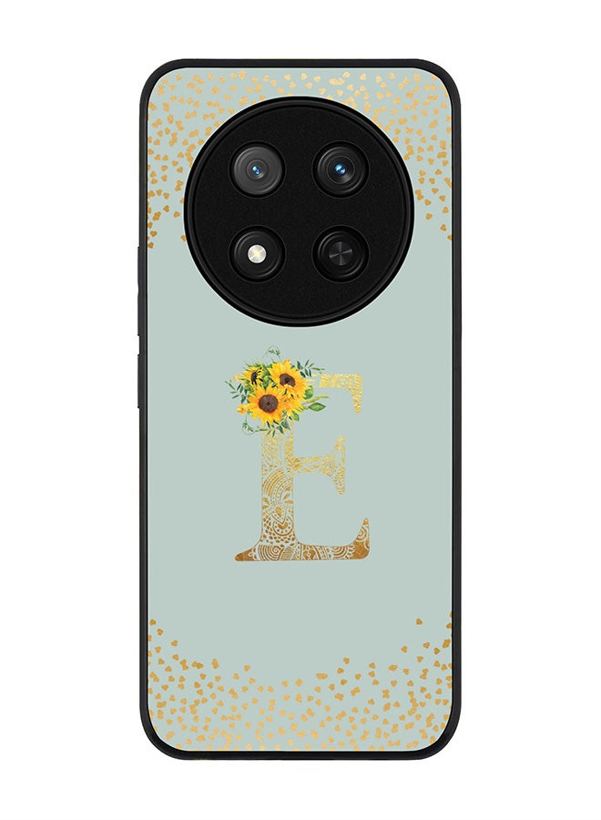 Stylizedd For Honor X9c / Honor Magic7 Lite 5G Case,Slim fit Camera Protection, Shockproof Thin Phone cover  - Custom Floral Monogram - E  (Light Grey ) - Image 1