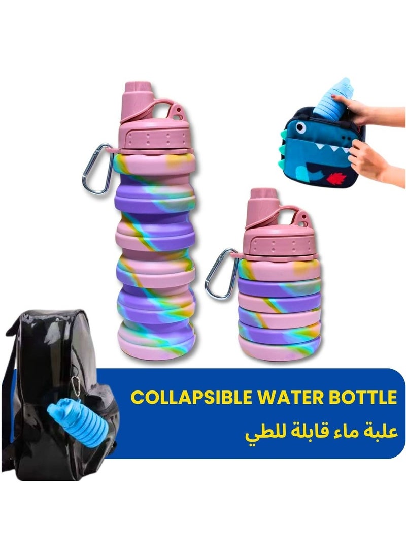 اي ار تي سي زجاجة مياه قابلة للطي من السيليكون من ARTC للرياضة وقابلة لإعادة الاستخدام ومضادة للتسرب وقابلة للطي والفصل وخالية من مادة BPA مع حلقة تسلق للمشي لمسافات طويلة وركوب الدراجات والسفر والمدرسة لون مزدوج - Image 4