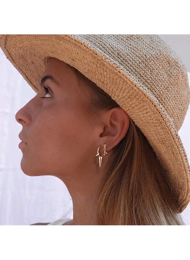 Mevecco Women Huggie Hoop Earrings Gold Ear Stud Cuff 14K Gold Filled Small Boho Beach Simple Delicate Handmade Hypoallergenic Jewelry Gift - Image 2