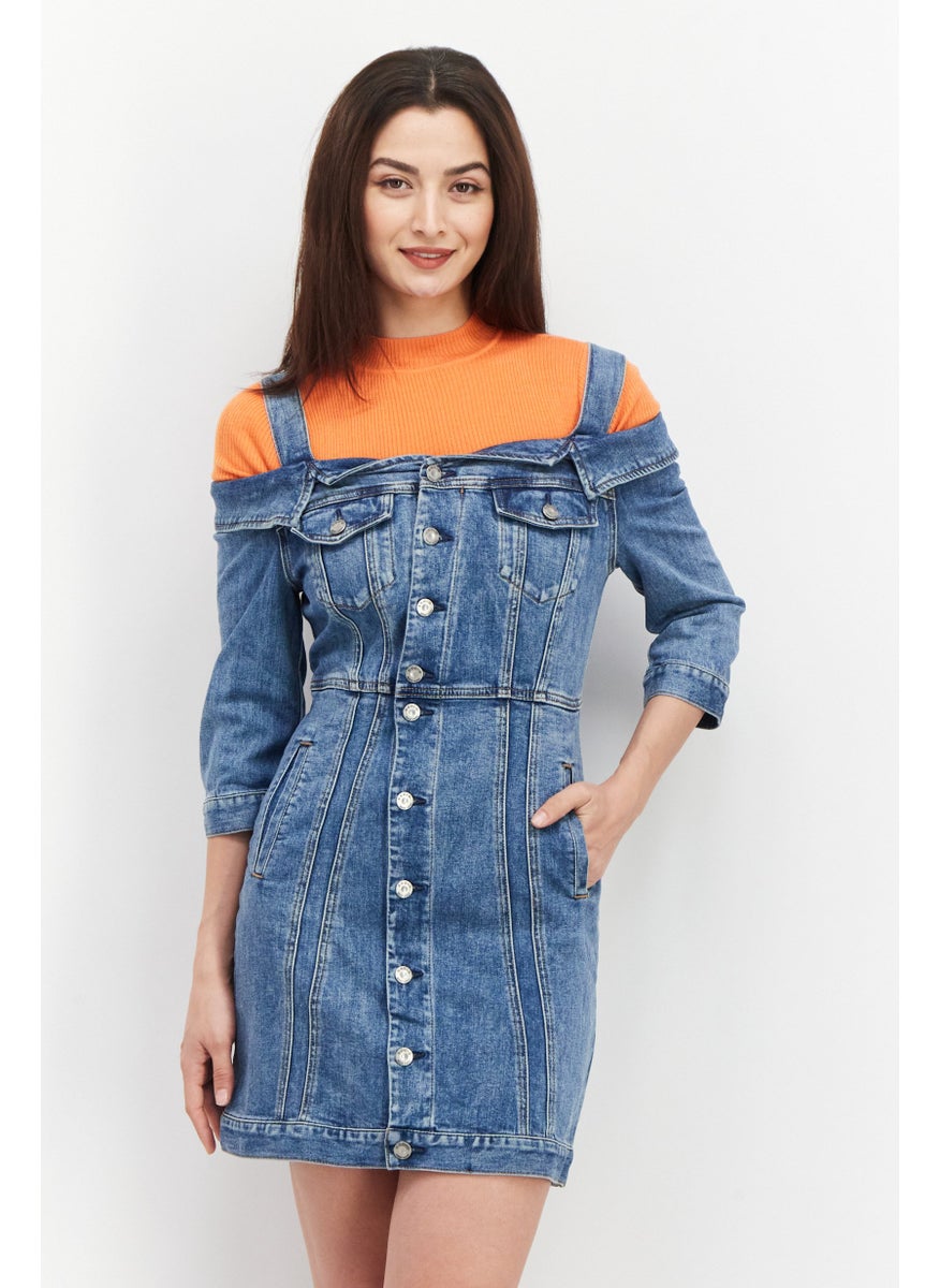 Women 2 In 1 Denim Mini Dress, Blue - pzsku/Z103BE9E91FE4769B76E2Z/45/_/1728397282/91d40452-2098-41f9-b730-d9b7e88c669b