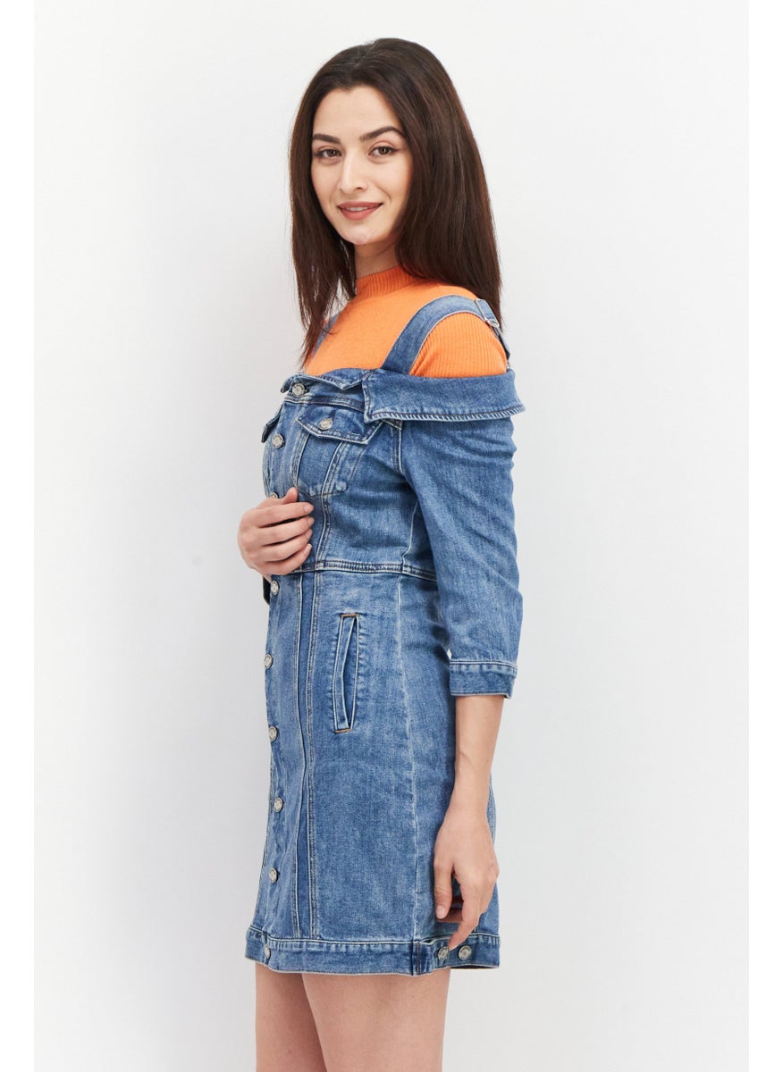 Women 2 In 1 Denim Mini Dress, Blue - pzsku/Z103BE9E91FE4769B76E2Z/45/_/1729433369/025b68f4-eb06-4f47-aeb3-dba42c26a95b