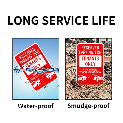 Enjoyist Large Reserved Parking Sign, Tenants Parking Only Sign, 18"x 12" .040 Rust Free Aluminum – Reflective, UV Protected and Weatherproof - Image 3