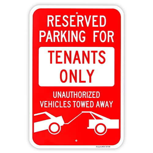 Enjoyist Large Reserved Parking Sign, Tenants Parking Only Sign, 18"x 12" .040 Rust Free Aluminum – Reflective, UV Protected and Weatherproof - Image 1