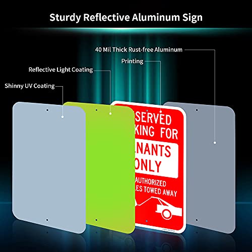 Enjoyist Large Reserved Parking Sign, Tenants Parking Only Sign, 18"x 12" .040 Rust Free Aluminum – Reflective, UV Protected and Weatherproof - Image 2