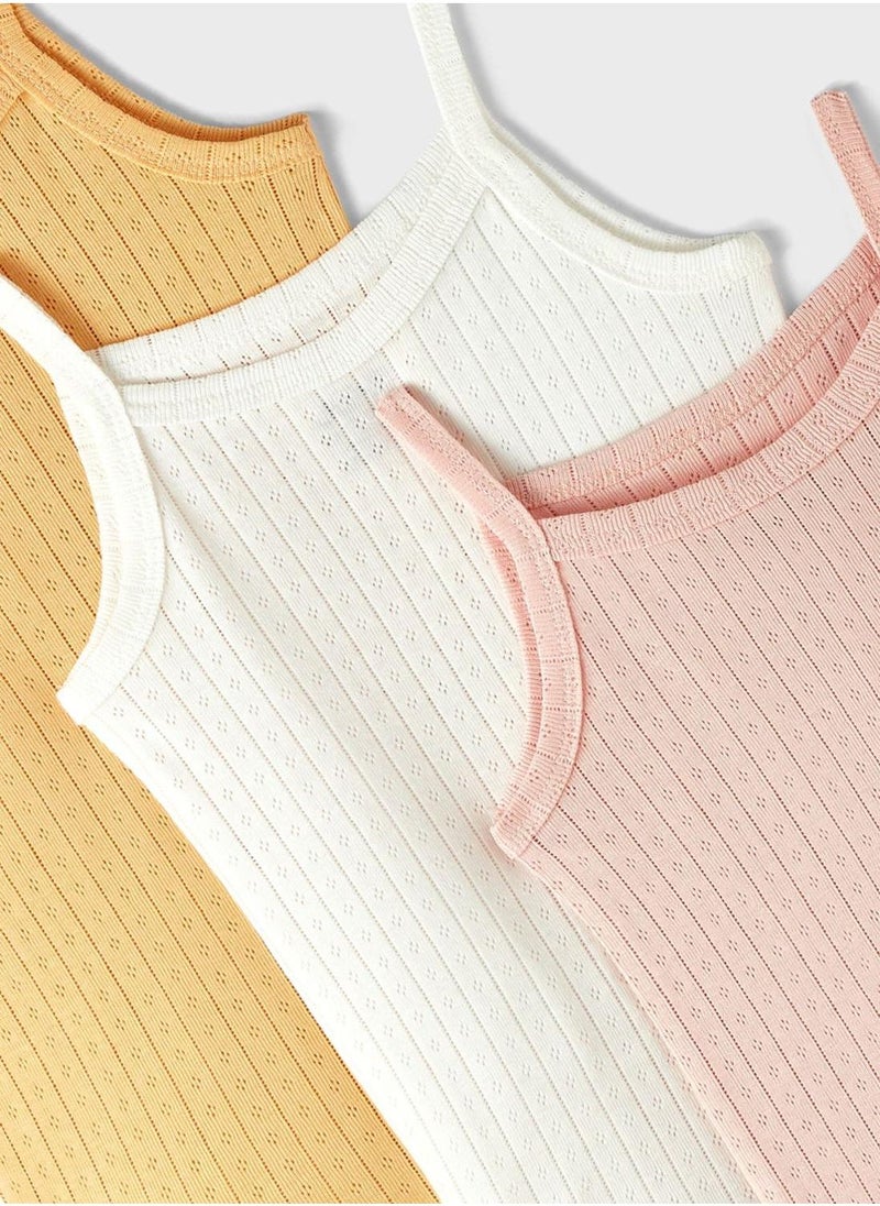 JUNE Kids 3 Pack Openwork Strappy Onesies  - Image 4