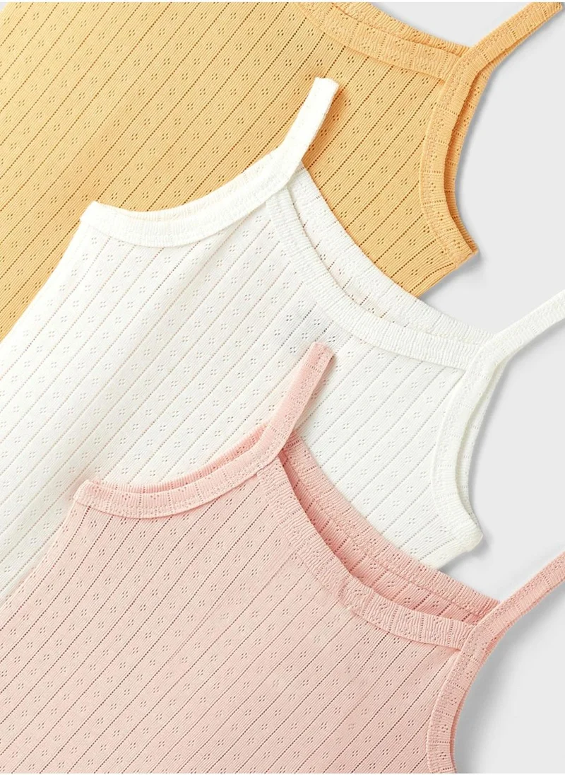 JUNE Kids 3 Pack Openwork Strappy Onesies