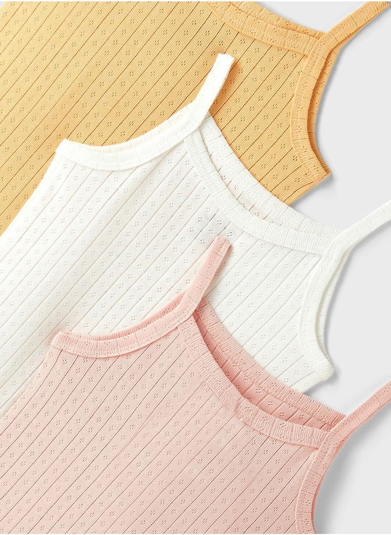 JUNE Kids 3 Pack Openwork Strappy Onesies  - Image 3