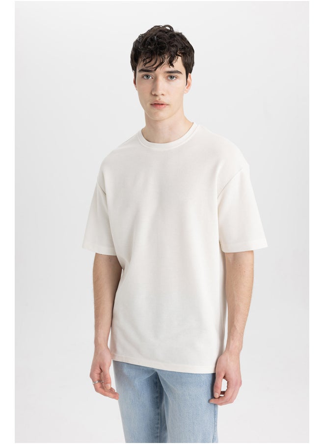 DeFacto - Man Comfort Fit Crew Neck Short Sleeve Knitted T-Shirt - Image 1