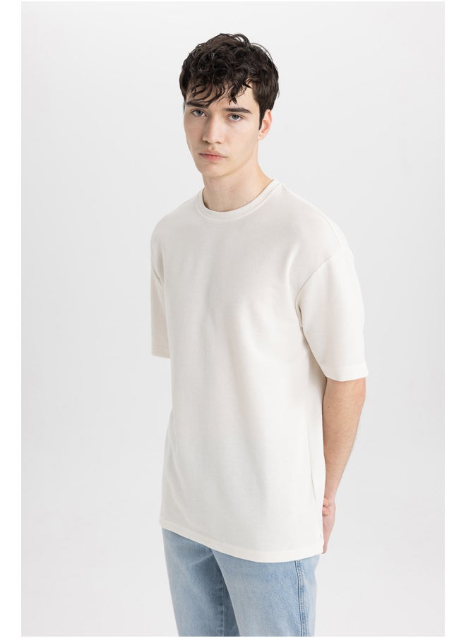 DeFacto - Man Comfort Fit Crew Neck Short Sleeve Knitted T-Shirt - Image 1
