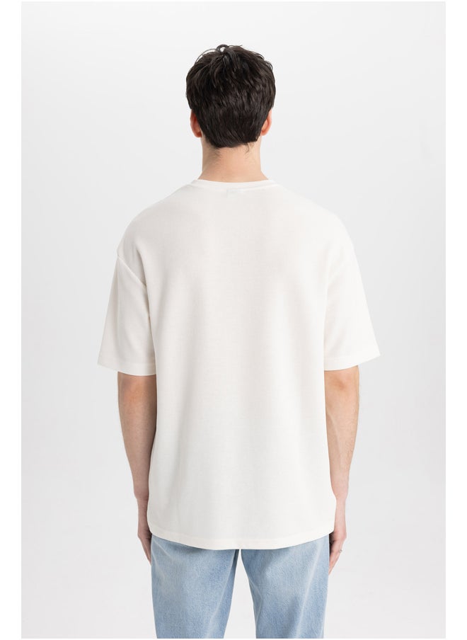 DeFacto - Man Comfort Fit Crew Neck Short Sleeve Knitted T-Shirt - Image 1