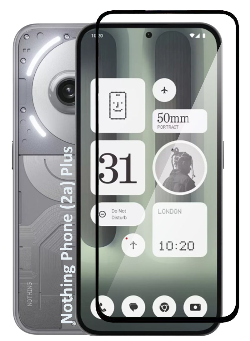 حماية شاشة زجاجية مقساة لهاتف Nothing Phone 2A Plus - لمسة حساسة، شفافية أعلى، حافة أقوى، مقاومة للانفجار، مضادة لبصمات الأصابع، مقاومة للخدش وخالية من الفقاعات - أسود - Image 1