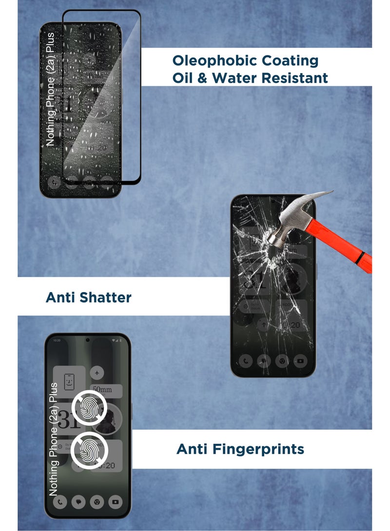 حماية شاشة زجاجية مقساة لهاتف Nothing Phone 2A Plus - لمسة حساسة، شفافية أعلى، حافة أقوى، مقاومة للانفجار، مضادة لبصمات الأصابع، مقاومة للخدش وخالية من الفقاعات - أسود - Image 4
