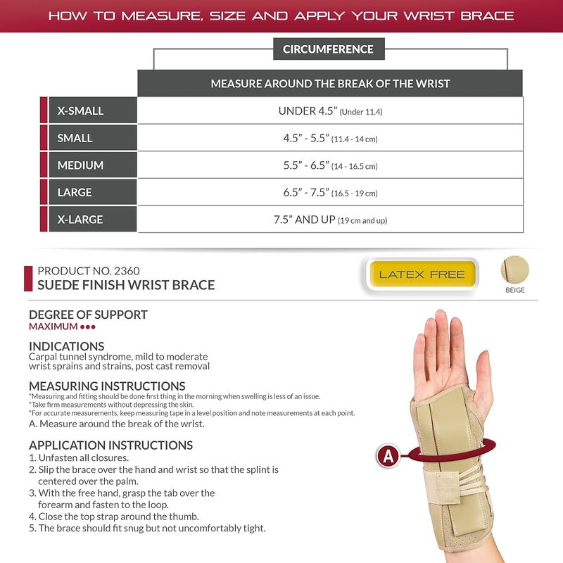 OTC Wrist Brace SoftFit Lace Closure Hand Wrist Splint Postoperative Care XLarge Right Hand - Image 2