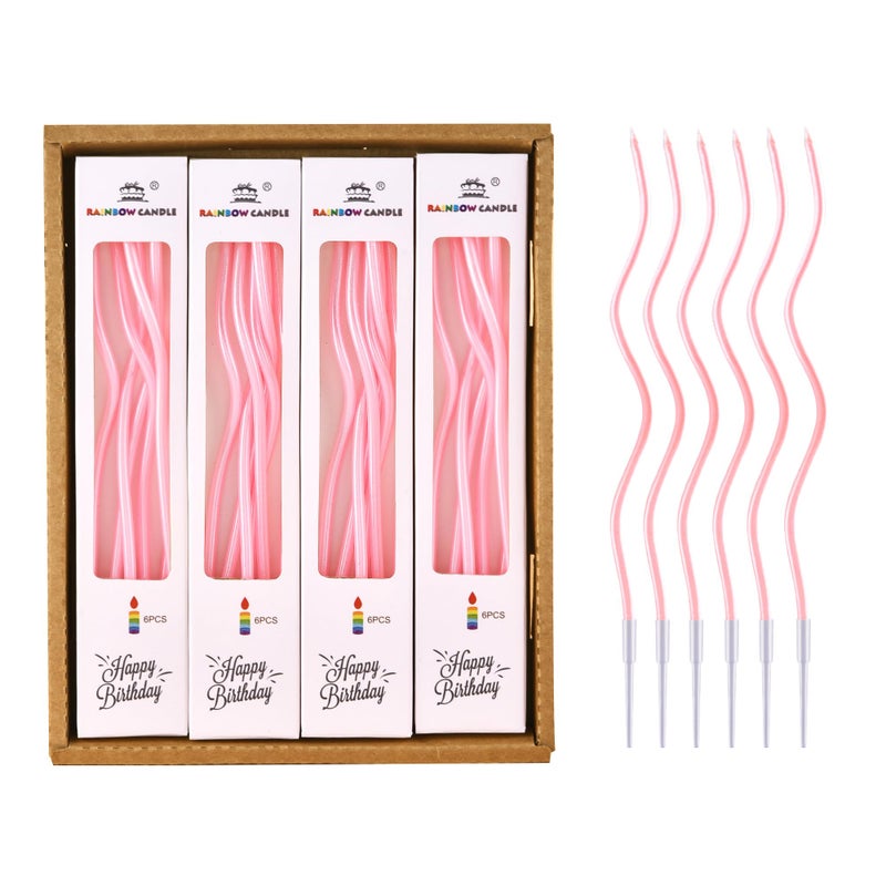 PHD CAKE 24-Count Pearl Pink Spiral Long Thin Birthday Candles, Cake Candles, Birthday Parties, Wedding Decorations, Party Candles - Image 5
