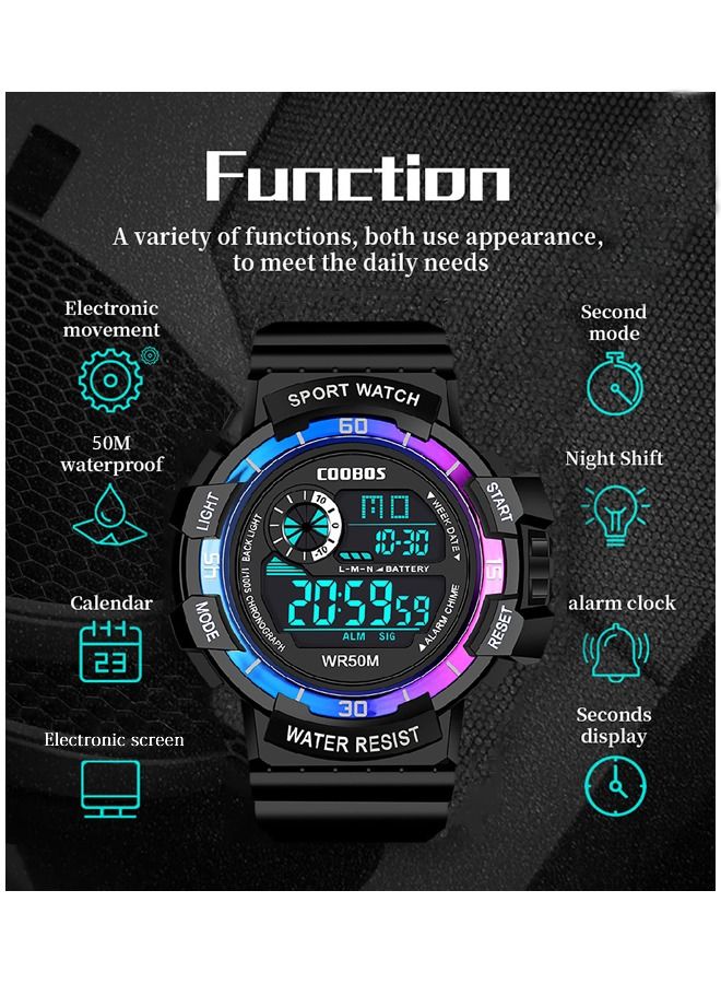 COOBOS Multifunctional Round Screen Electronic Watch For Kids Boys Watch - Image 2