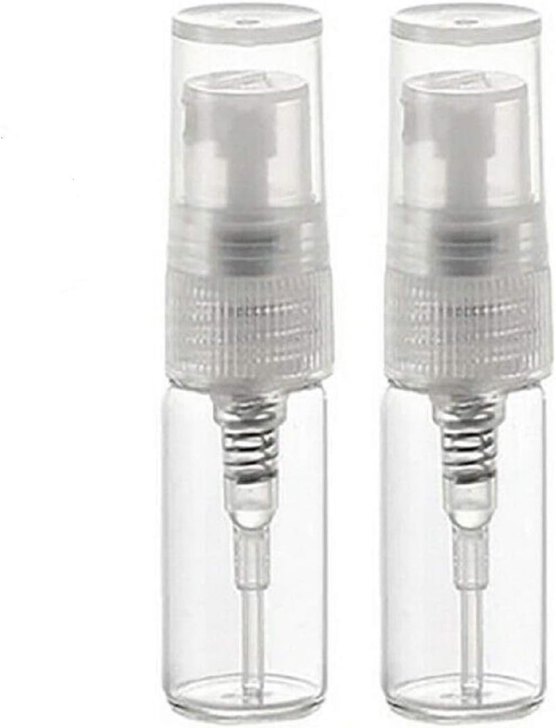 CMJ 2 x 3ml CLEAR Glass Spray Bottles Atomiser Travel Perfume Liquid Sample Atomizer UK SELLER