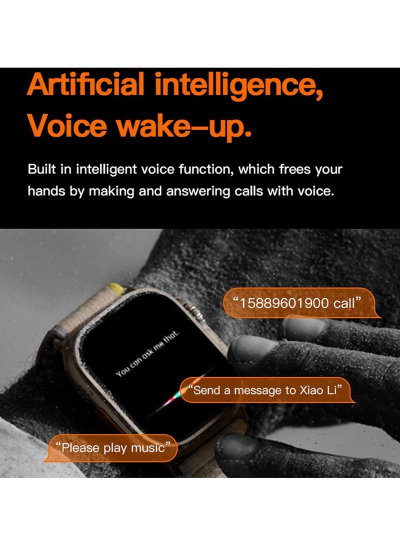 2.09-inch T900 Ultra Bluetooth Smart Watch Suitable For Voice Calls, Sports, Fitness,Sleep Monitoring,Iwatch for Women and Men(grey-white)